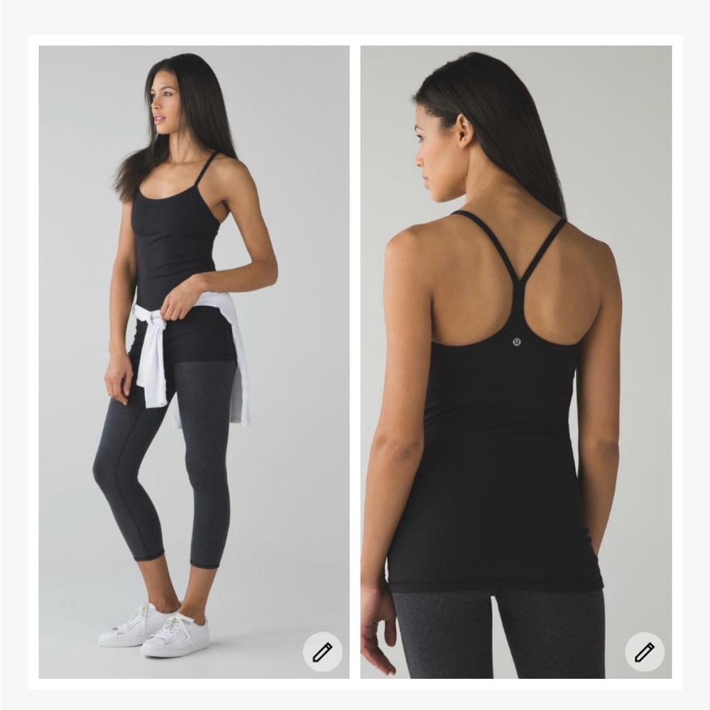 NWT Lululemon Athletica Black Power Y Tank Top Size 6